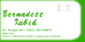 bernadett kubik business card